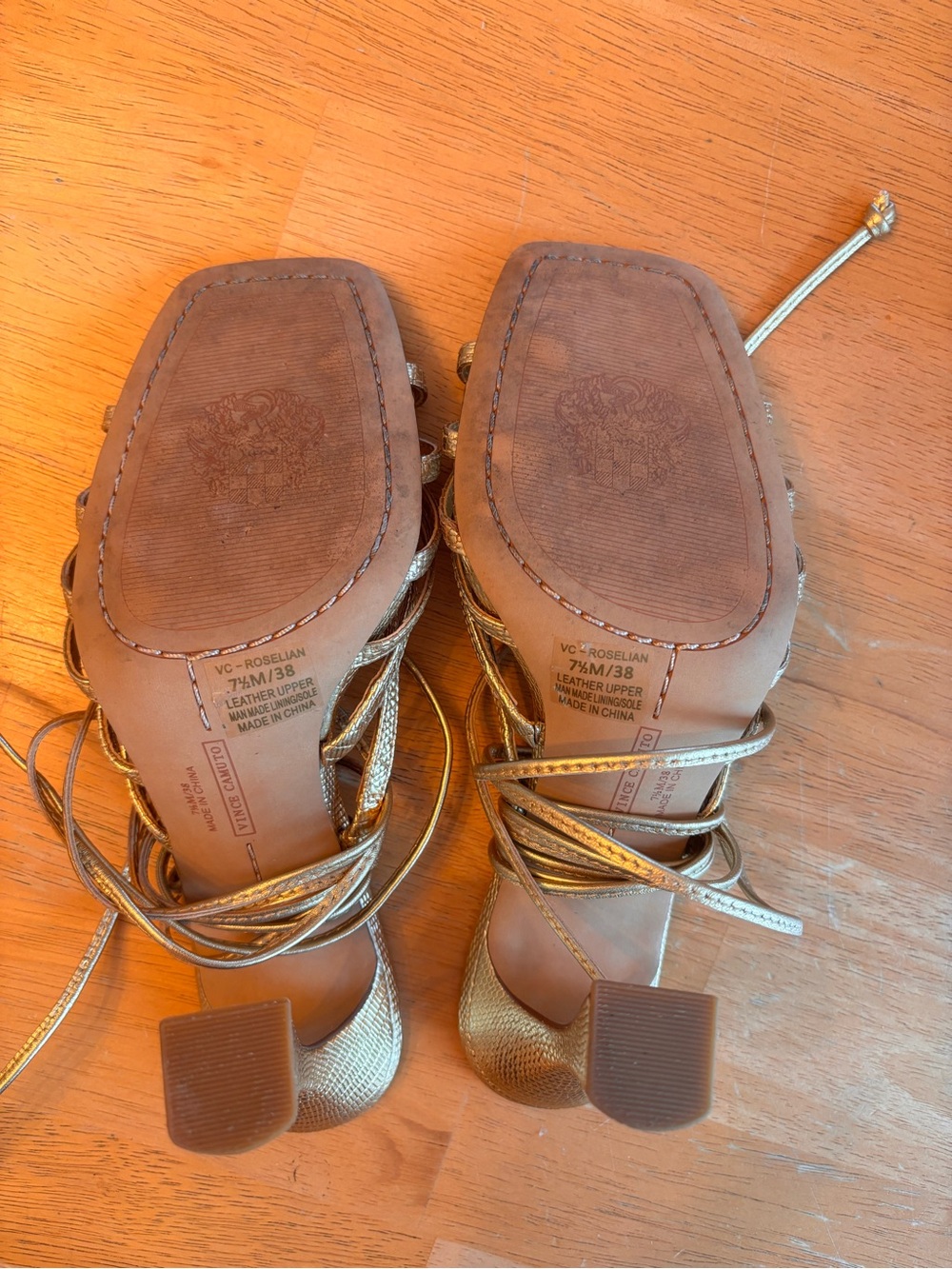 Vince Camuto Gold Heels Sandals - Picture 4 of 4